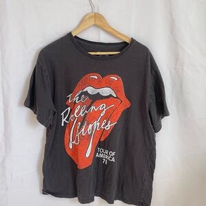 the Rolling Stones Black Tee with White Logo